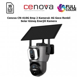 Cenova CN-410G 8mp 2 Kameralı 4G Gece Renkli Solar Güneş Enerjili Kamera